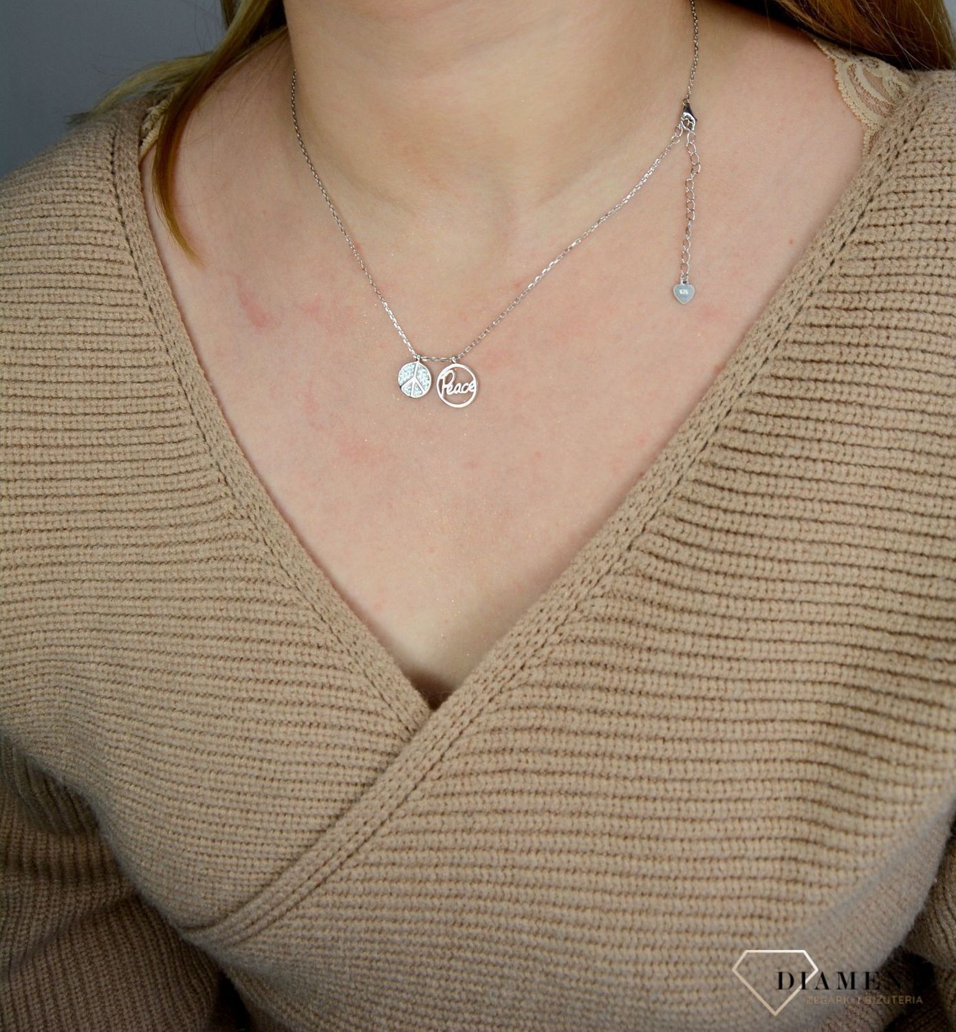 Srebrny Naszyjnik Peace z pacyfką DIA-NSZ-2298-925.jpg
