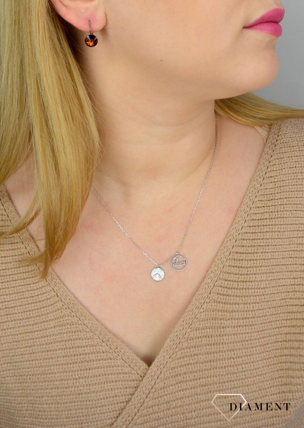 Srebrny Naszyjnik Peace z pacyfką DIA-NSZ-2298-925.jpg