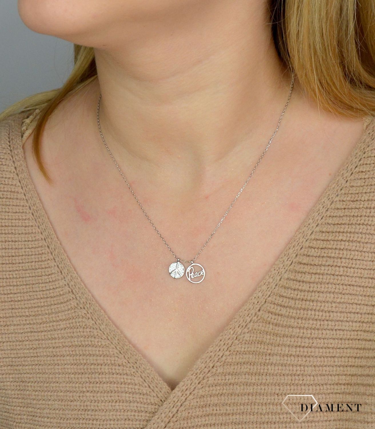 Srebrny Naszyjnik Peace z pacyfką DIA-NSZ-2298-925.jpg