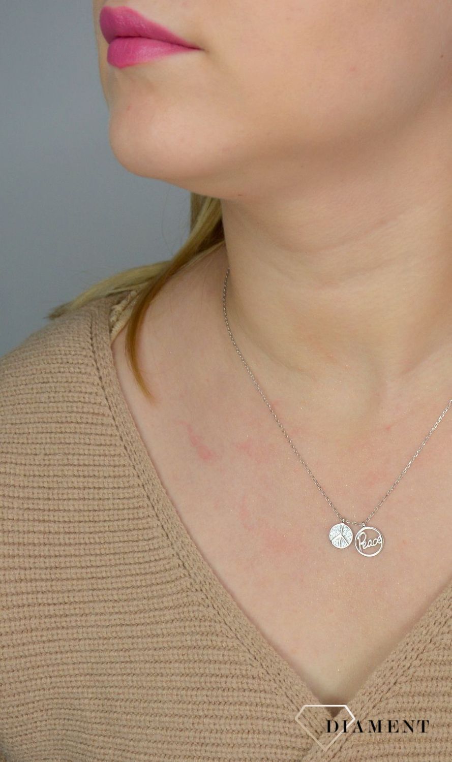 Srebrny Naszyjnik Peace z pacyfką DIA-NSZ-2298-925.jpg