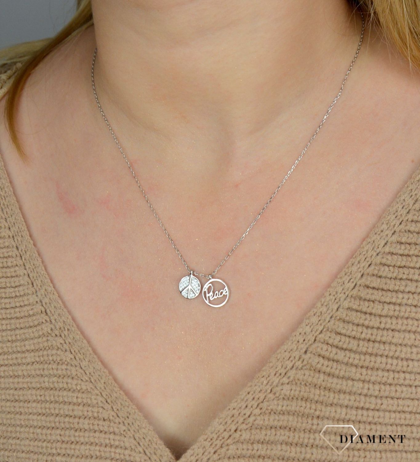 Srebrny Naszyjnik Peace z pacyfką DIA-NSZ-2298-925.jpg