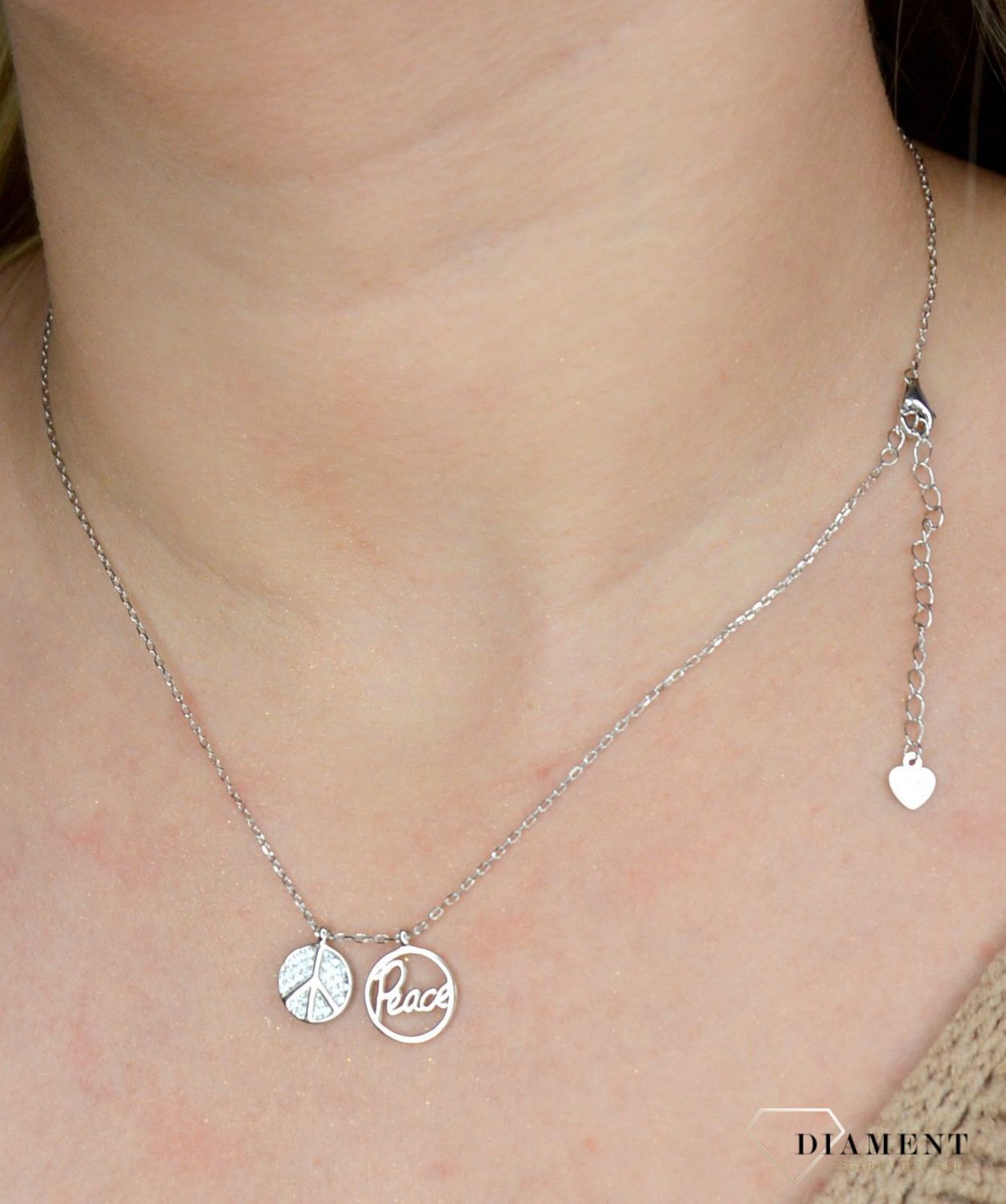 Srebrny Naszyjnik Peace z pacyfką DIA-NSZ-2298-925.jpg