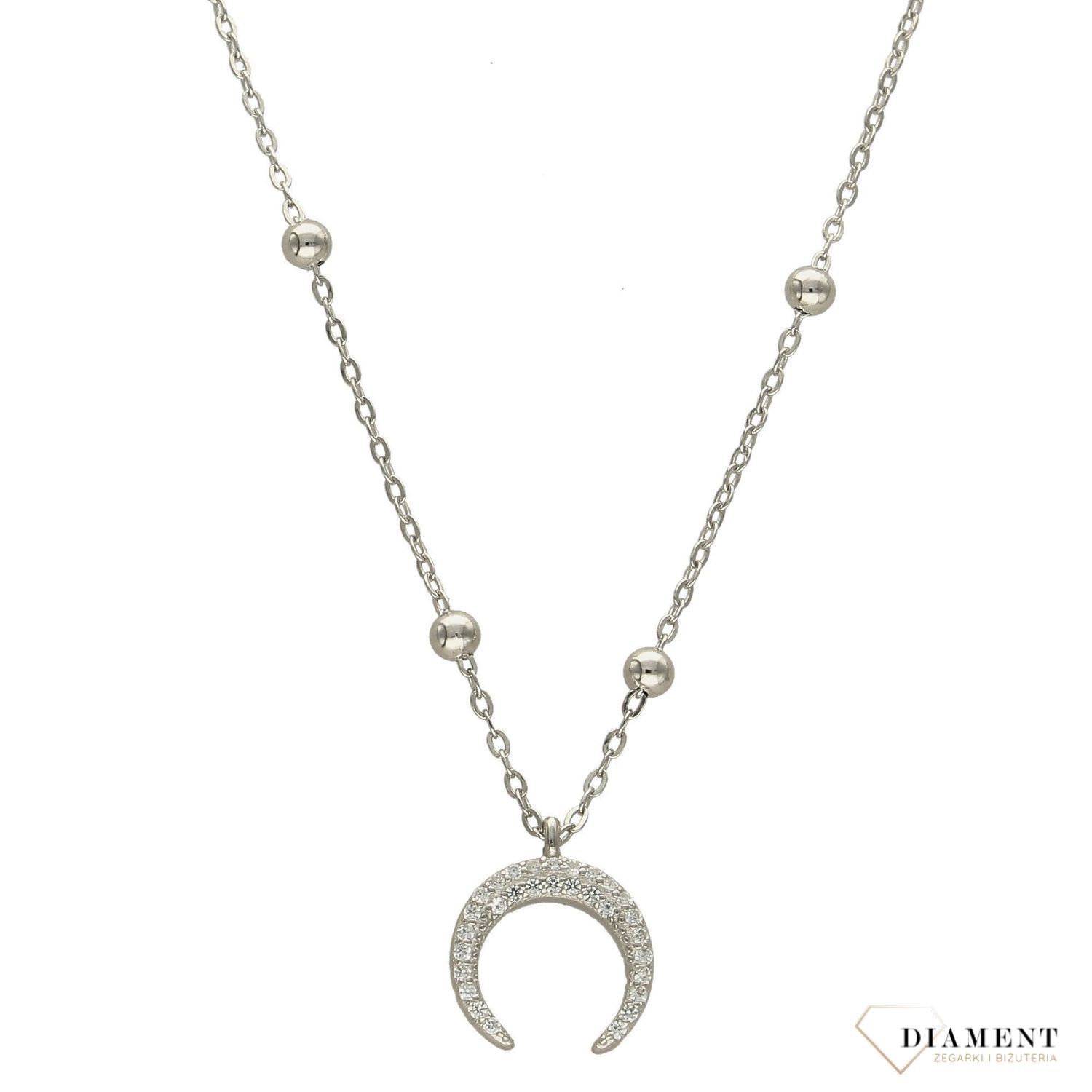 Srebrny naszyjnik księżyc z cyrkonią..jpg