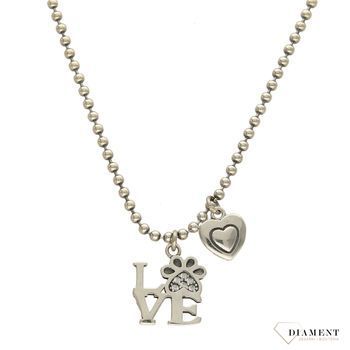 Naszyjnik srebrny 'LOVE' psia łapka Naszyjnik LOVE.jpg