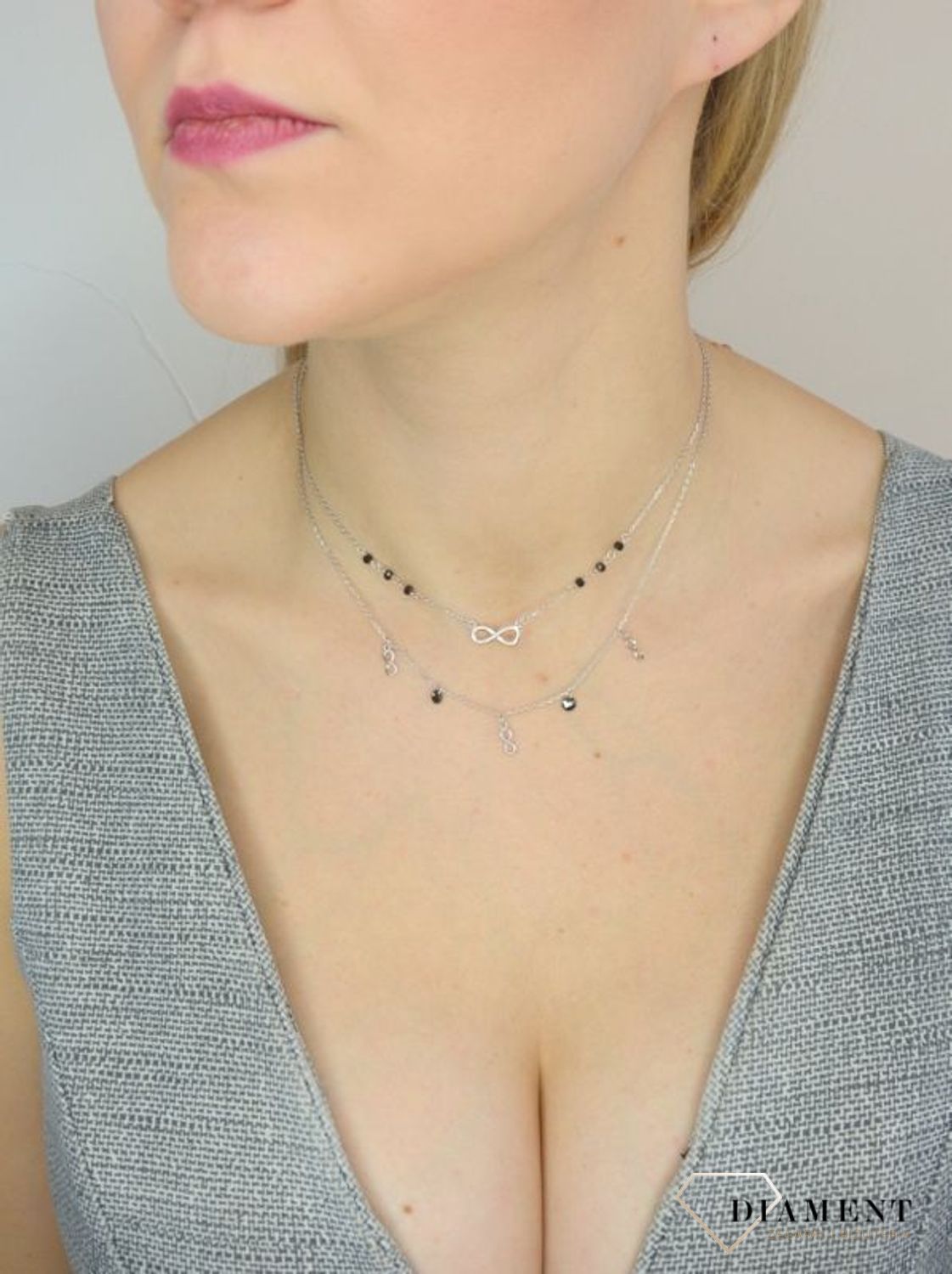 Srebrny naszyjnik subtelna nieskończoność DIA-NSZ-2307-925 Naszyjnik srebrny ✓.jpg