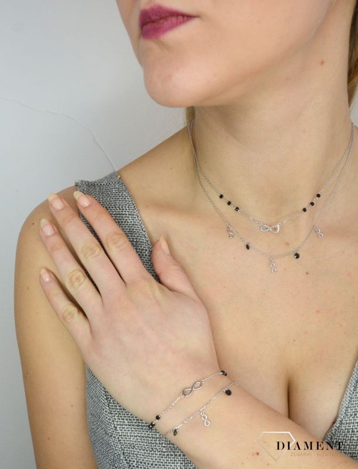 Srebrny naszyjnik subtelna nieskończoność DIA-NSZ-2307-925 Naszyjnik srebrny ✓.jpg