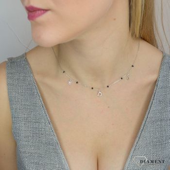 Naszyjnik srebrny damski koniczynka nieskończoność serce 925 (6).JPG