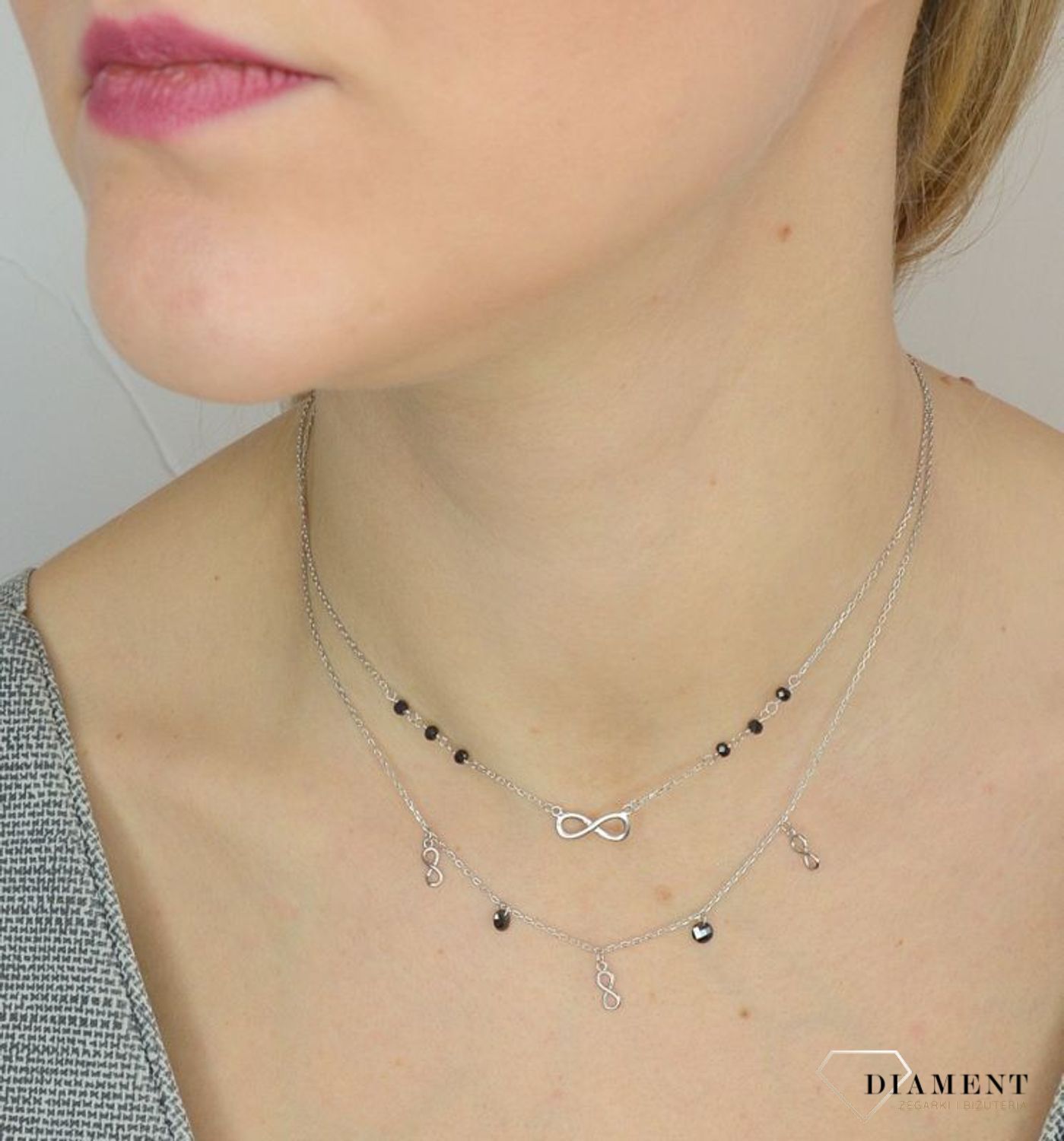 Srebrny naszyjnik subtelna potrójna nieskończoność Naszyjnik srebrny ✓.jpg