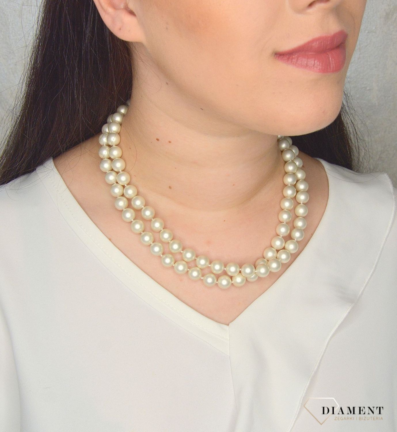 Naszyjnik podwójny z perłopławami w kolorze białym DIA-NSZ-2371-925.jpg