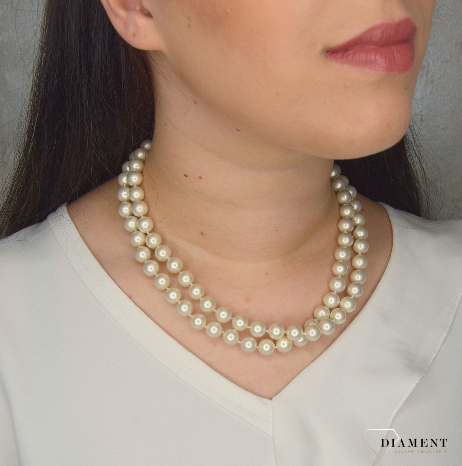 Naszyjnik podwójny z perłopławami w kolorze białym DIA-NSZ-2371-925.jpg