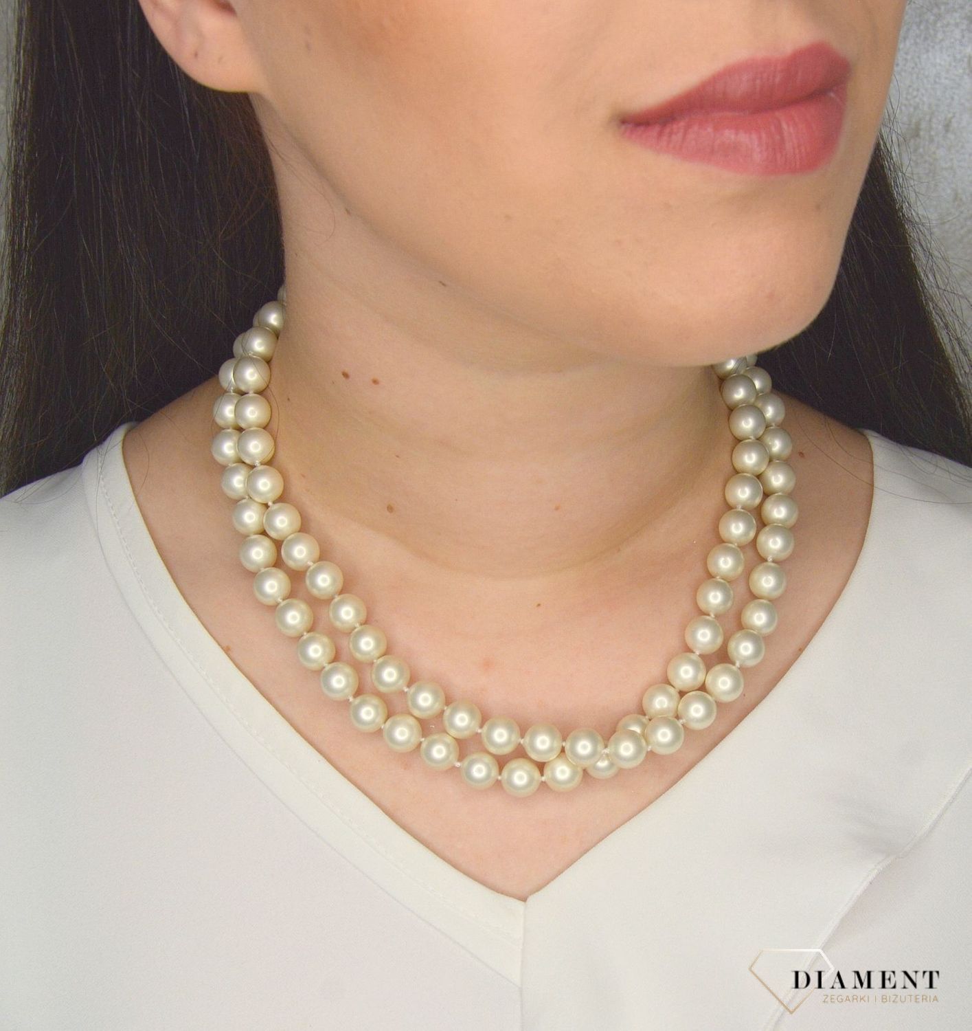 Naszyjnik podwójny z perłopławami w kolorze białym DIA-NSZ-2371-925.jpg