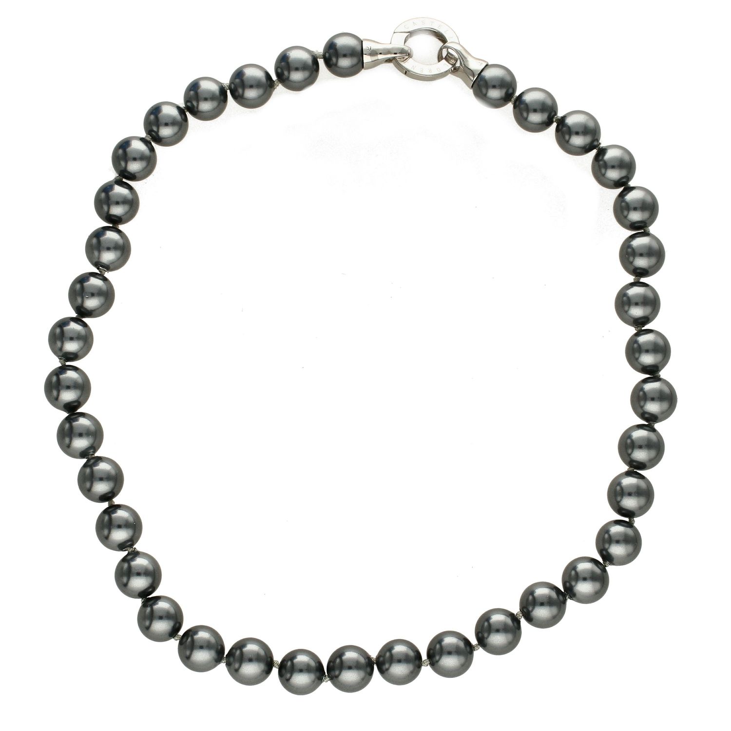 Naszyjnik z perłopławami w kolorze ciemno szarego DIA-NSZ-2380-925.jpg