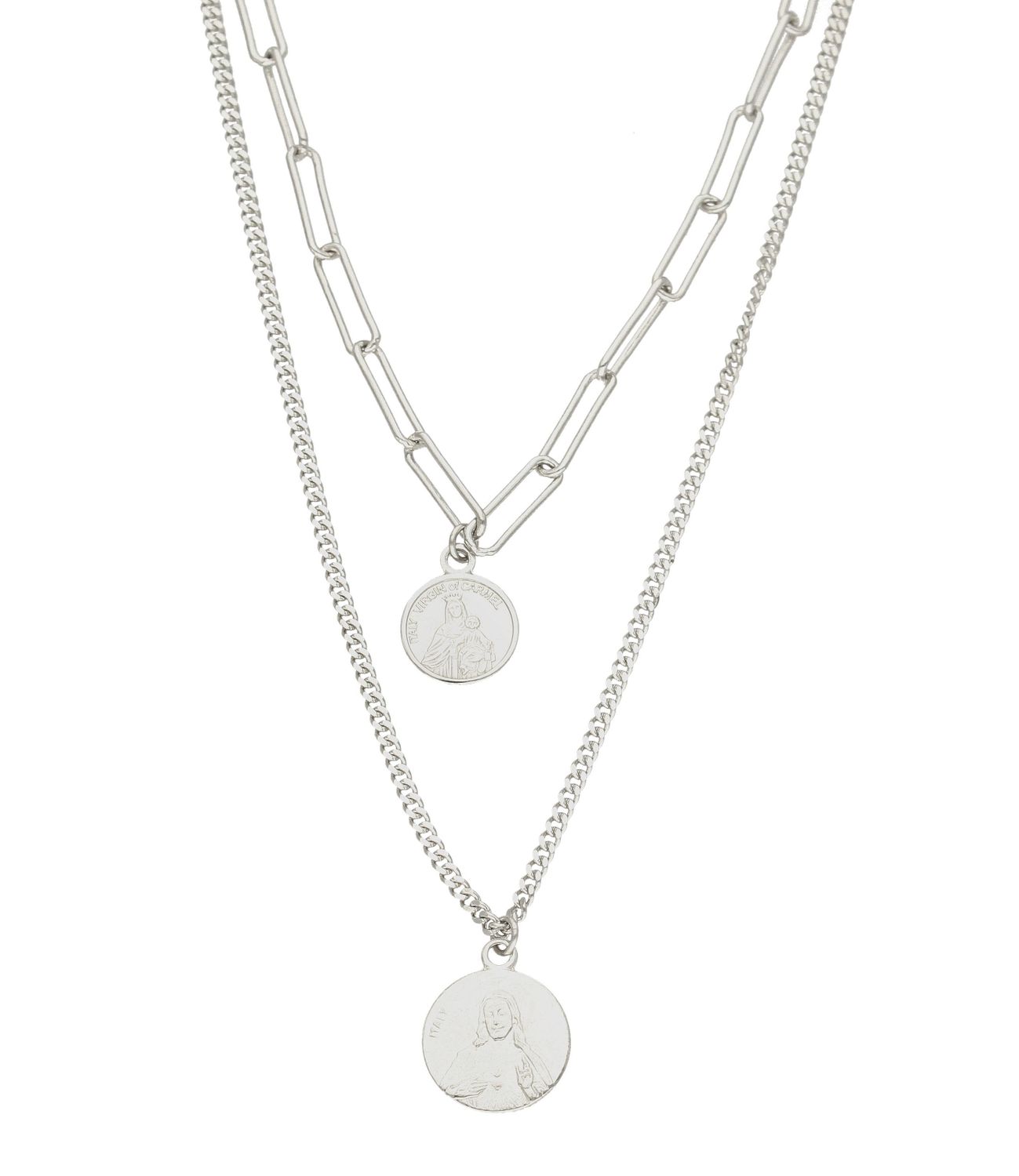 Srebrny naszyjnik modna celebrytka z medalikiem DIA-NSZ-2396-925.jpg