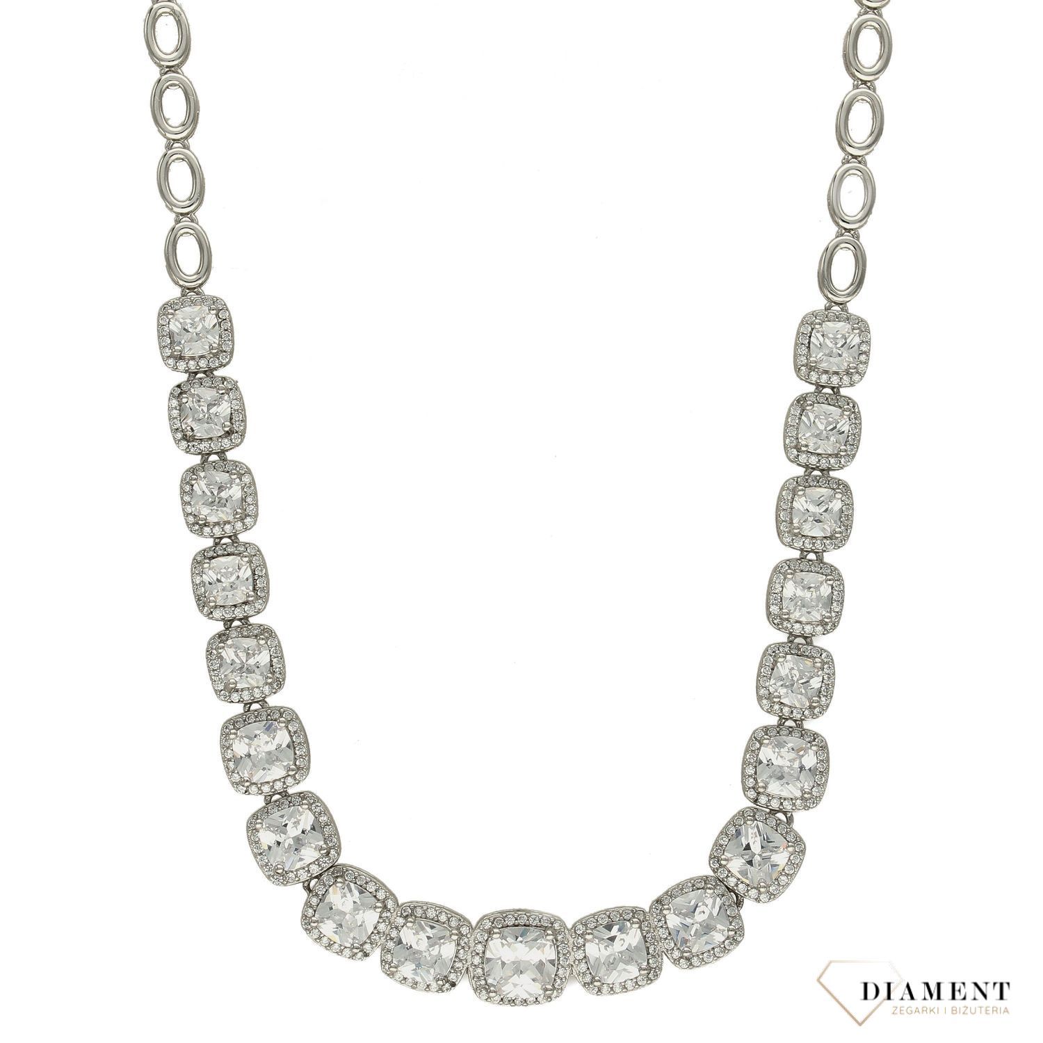 Kolia z cyrkoniami damska 'Komplet biżuterii ślubnej' DIA-NSZ-2401-925.jpg