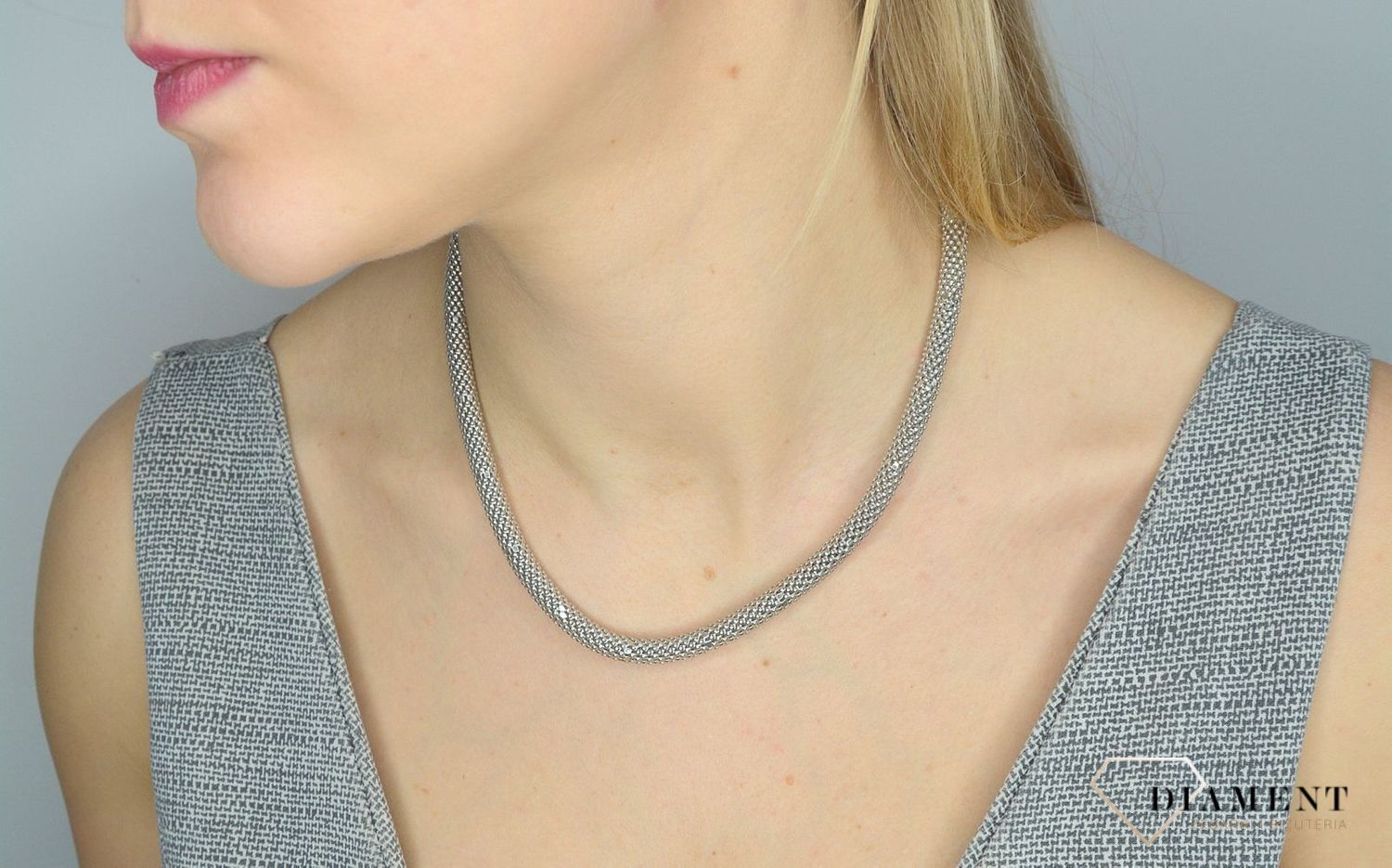 Srebrny naszyjnik kolia DIA-NSZ-2404-925✓Srebrne Naszyjniki Damskie w Sklepie z Biżuterią zegarki-diament.pl✓.jpg
