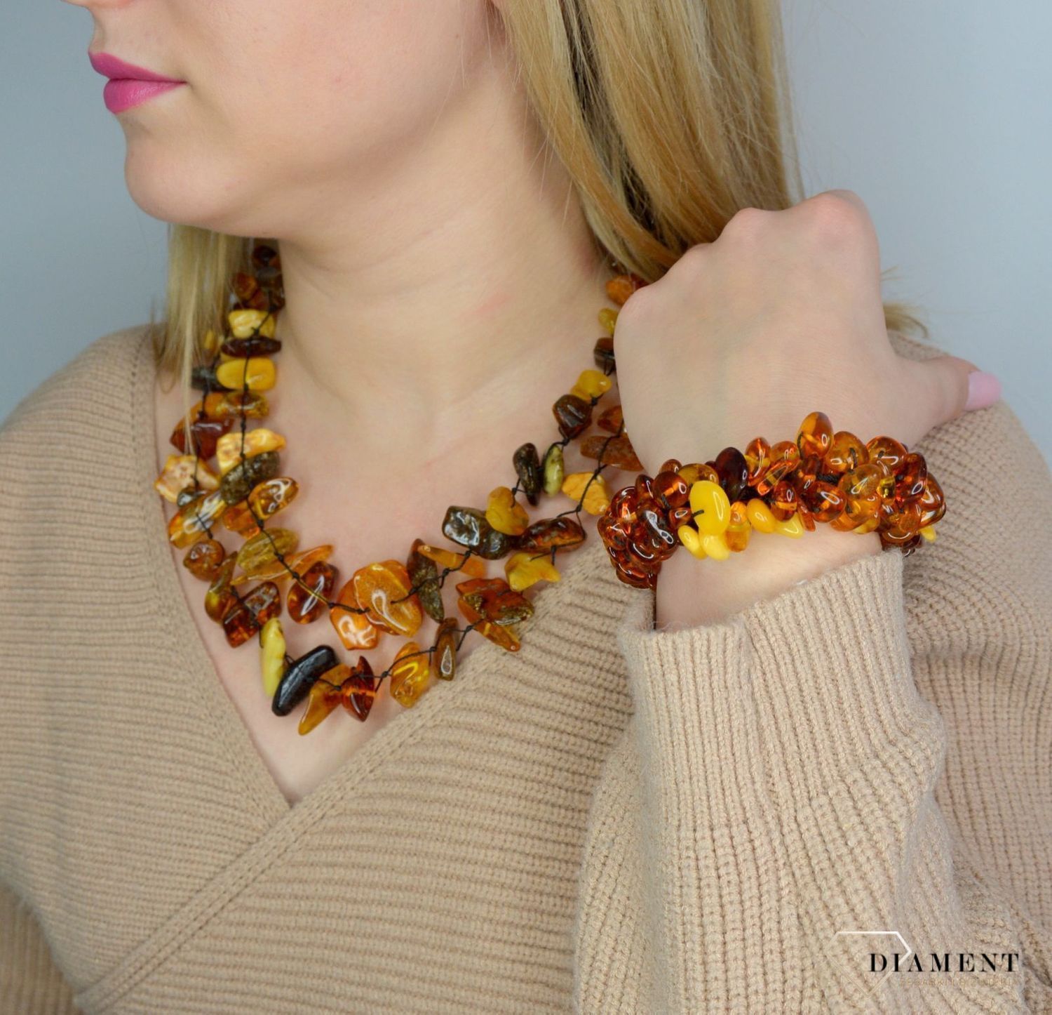 Naszyjnik z bursztynem w różnych barwach DIA-NSZ-2481-bursztyn.jpg