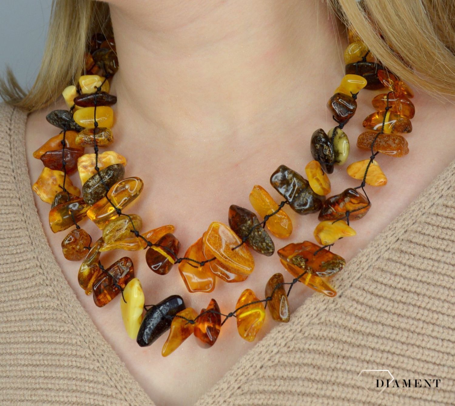 Naszyjnik z bursztynem w różnych barwach DIA-NSZ-2481-bursztyn.jpg