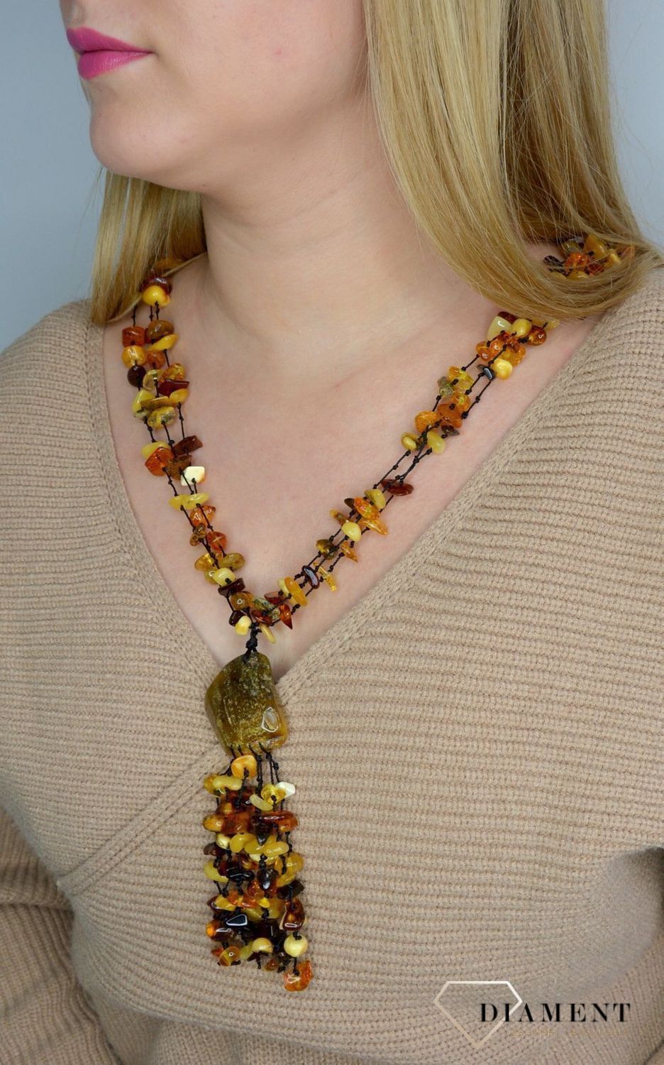 Naszyjnik z bursztynem w różnych barwach DIA-NSZ-2483-bursztyn.jpg