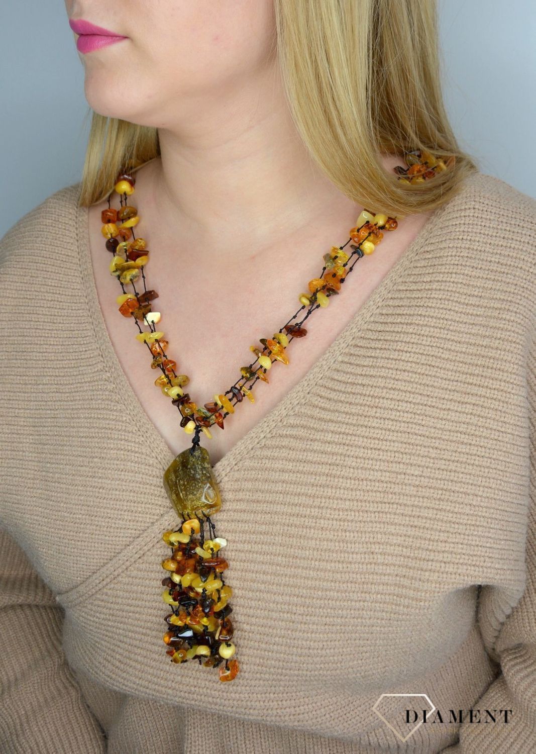 Naszyjnik z bursztynem w różnych barwach DIA-NSZ-2483-bursztyn.jpg