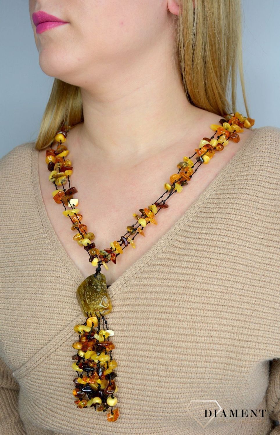 Naszyjnik z bursztynem w różnych barwach DIA-NSZ-2483-bursztyn.jpg