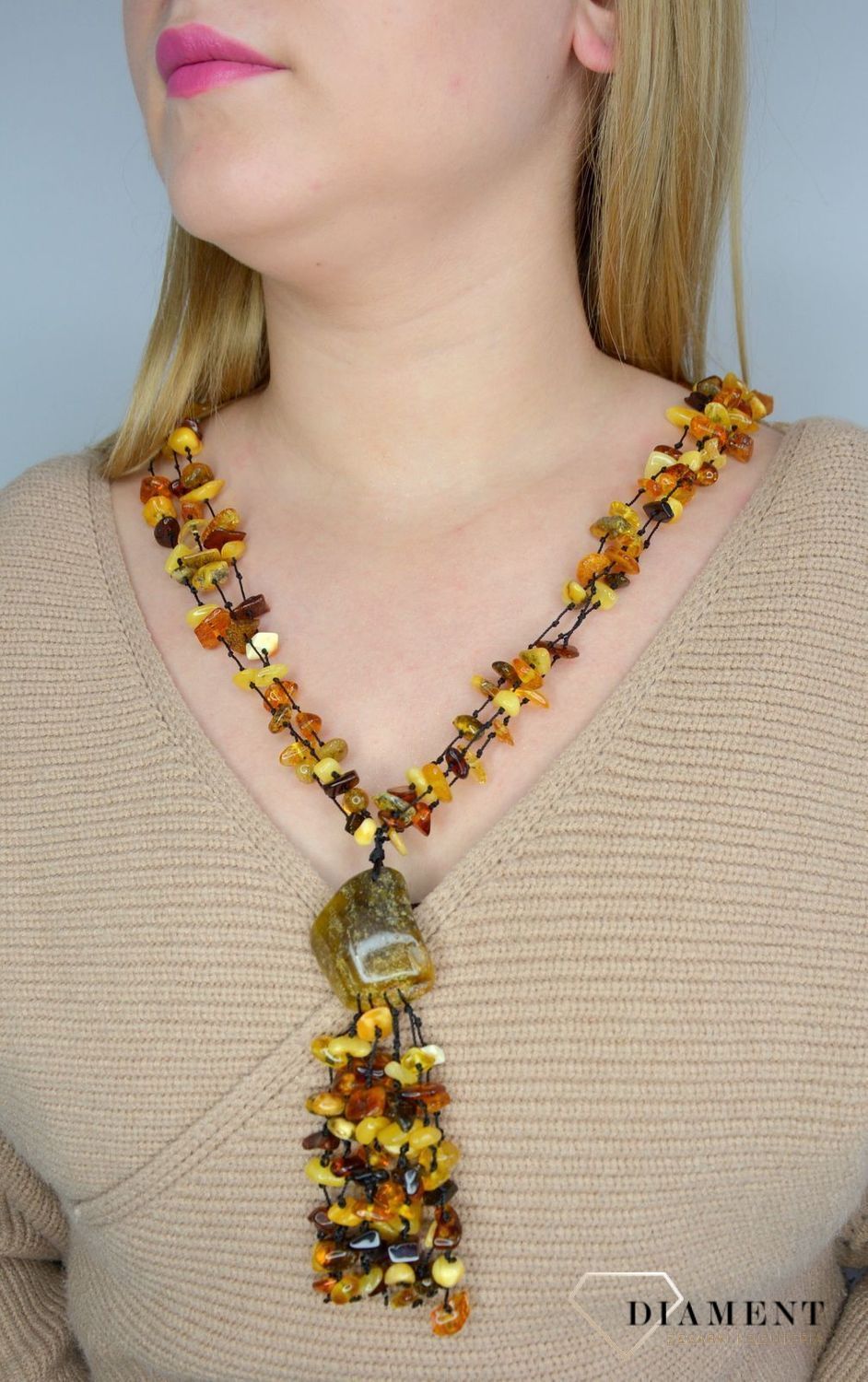 Naszyjnik z bursztynem w różnych barwach DIA-NSZ-2483-bursztyn.jpg