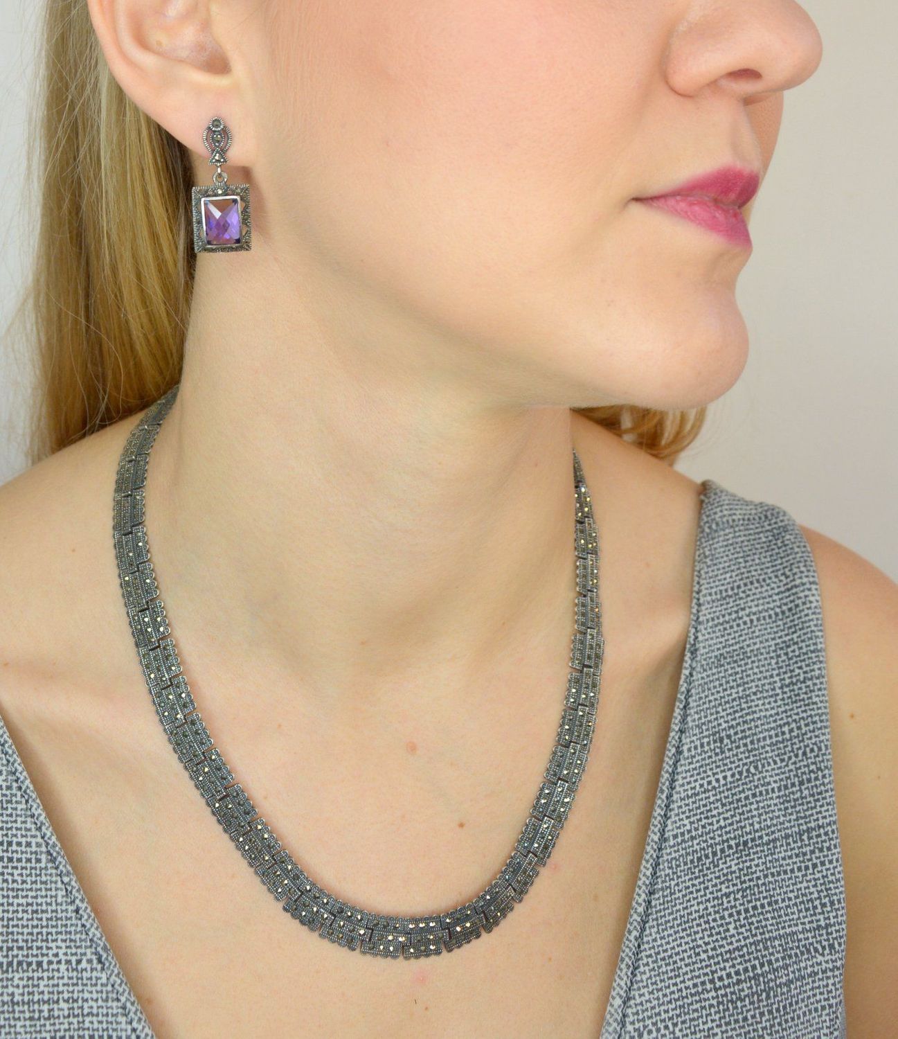 Naszyjnik srebrny z markazytami  DIA-NSZ-2497-925.jpg