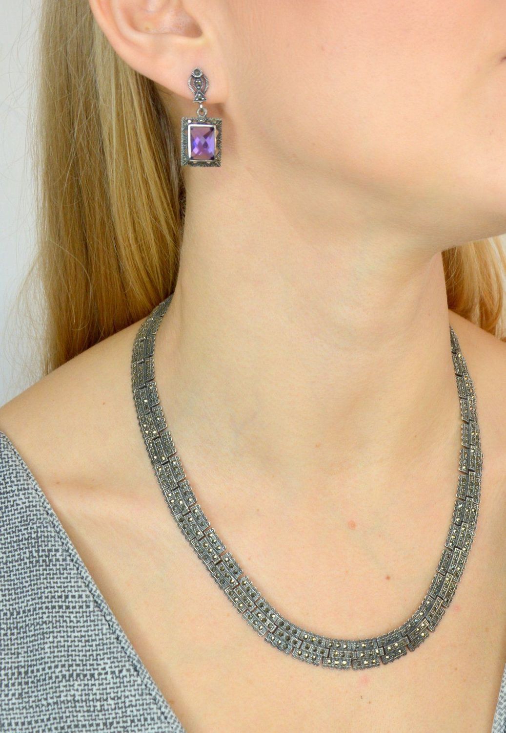 Naszyjnik srebrny z markazytami  DIA-NSZ-2497-925.jpg