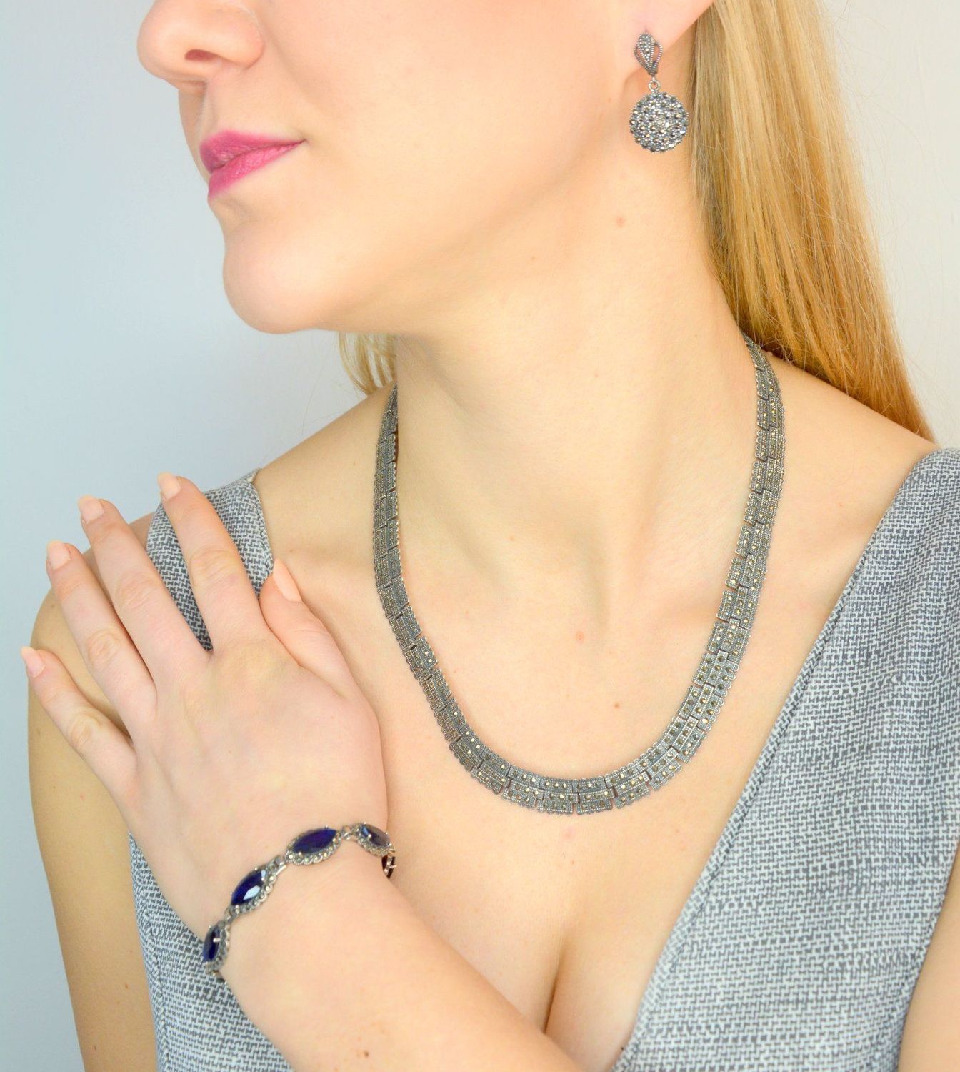 Naszyjnik srebrny z markazytami  DIA-NSZ-2497-925.jpg