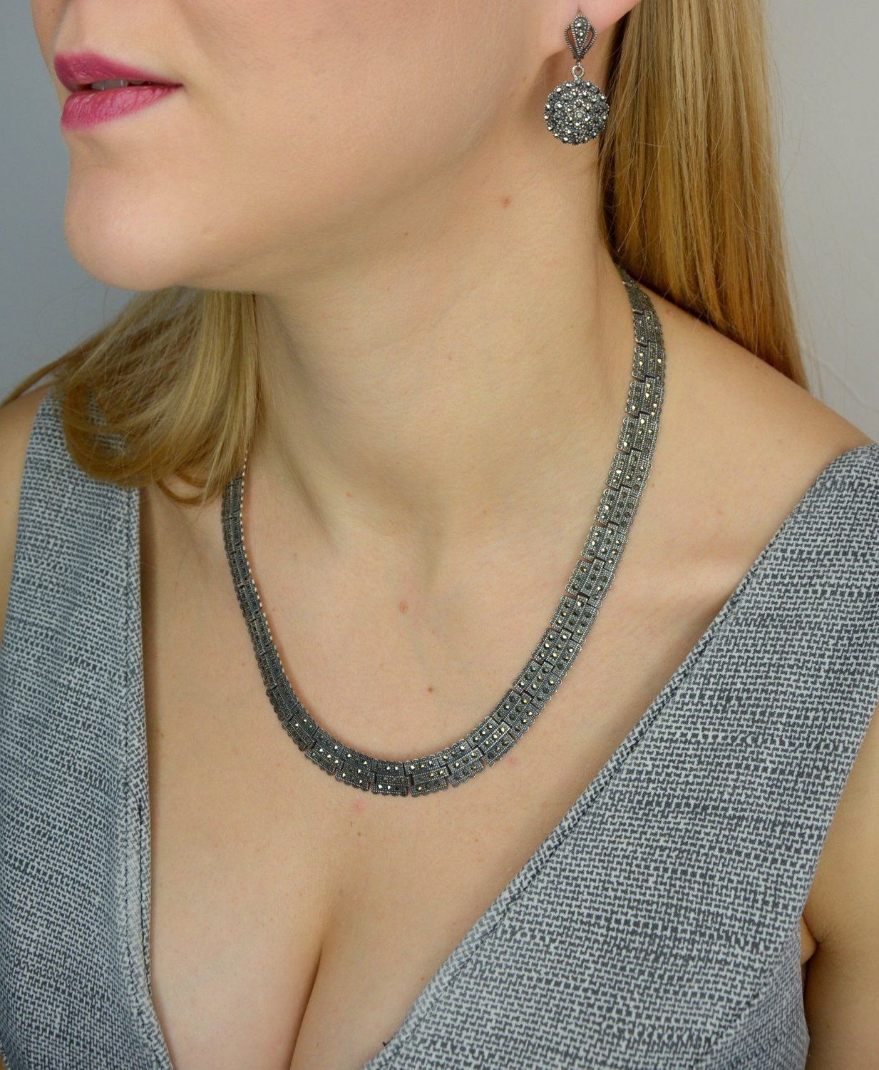 Naszyjnik srebrny z markazytami  DIA-NSZ-2497-925.jpg