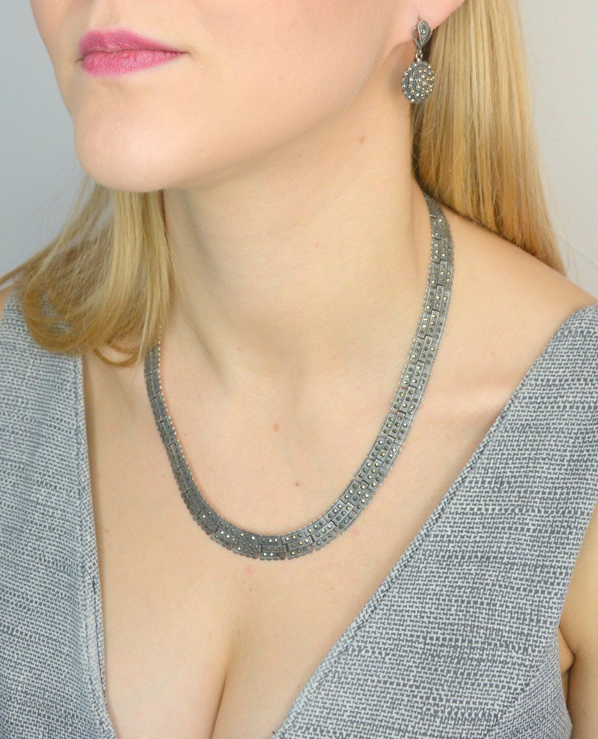 Naszyjnik srebrny z markazytami  DIA-NSZ-2497-925.jpg