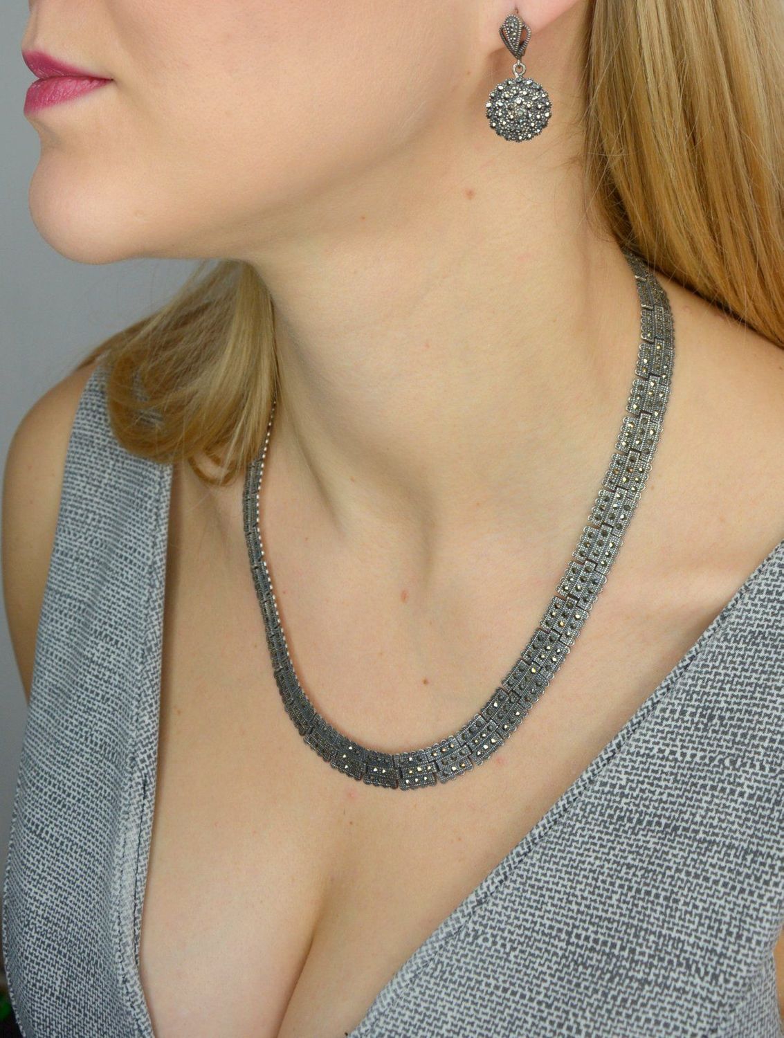 Naszyjnik srebrny z markazytami  DIA-NSZ-2497-925.jpg