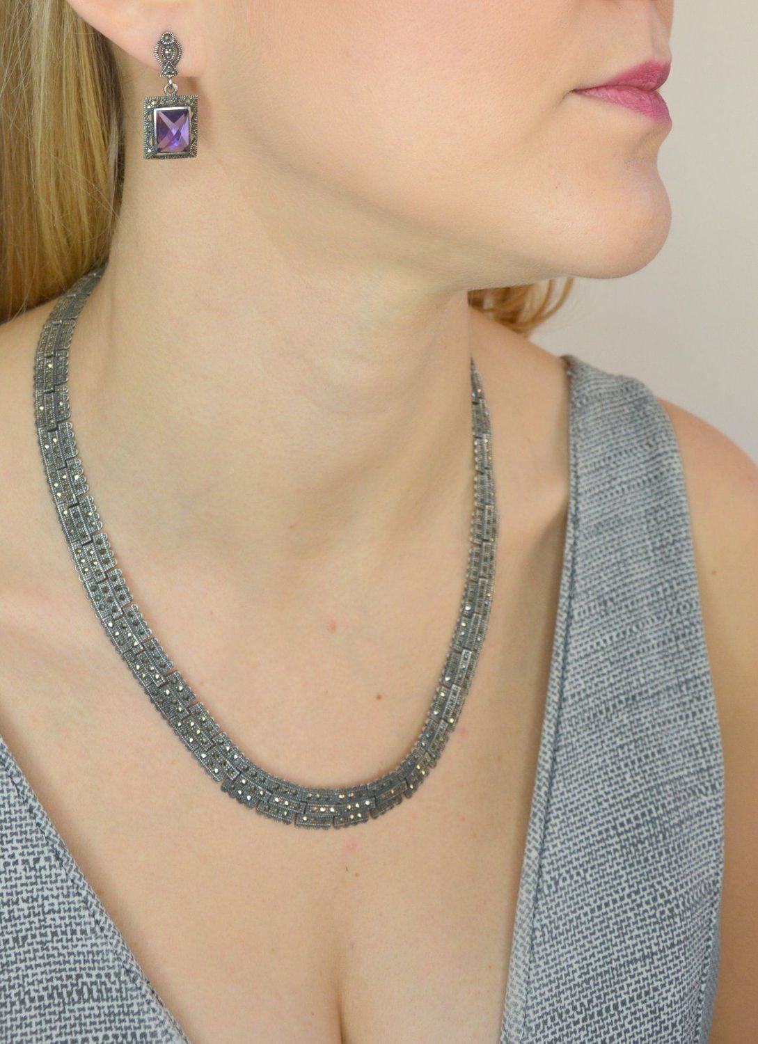 Naszyjnik srebrny z markazytami  DIA-NSZ-2497-925.jpg