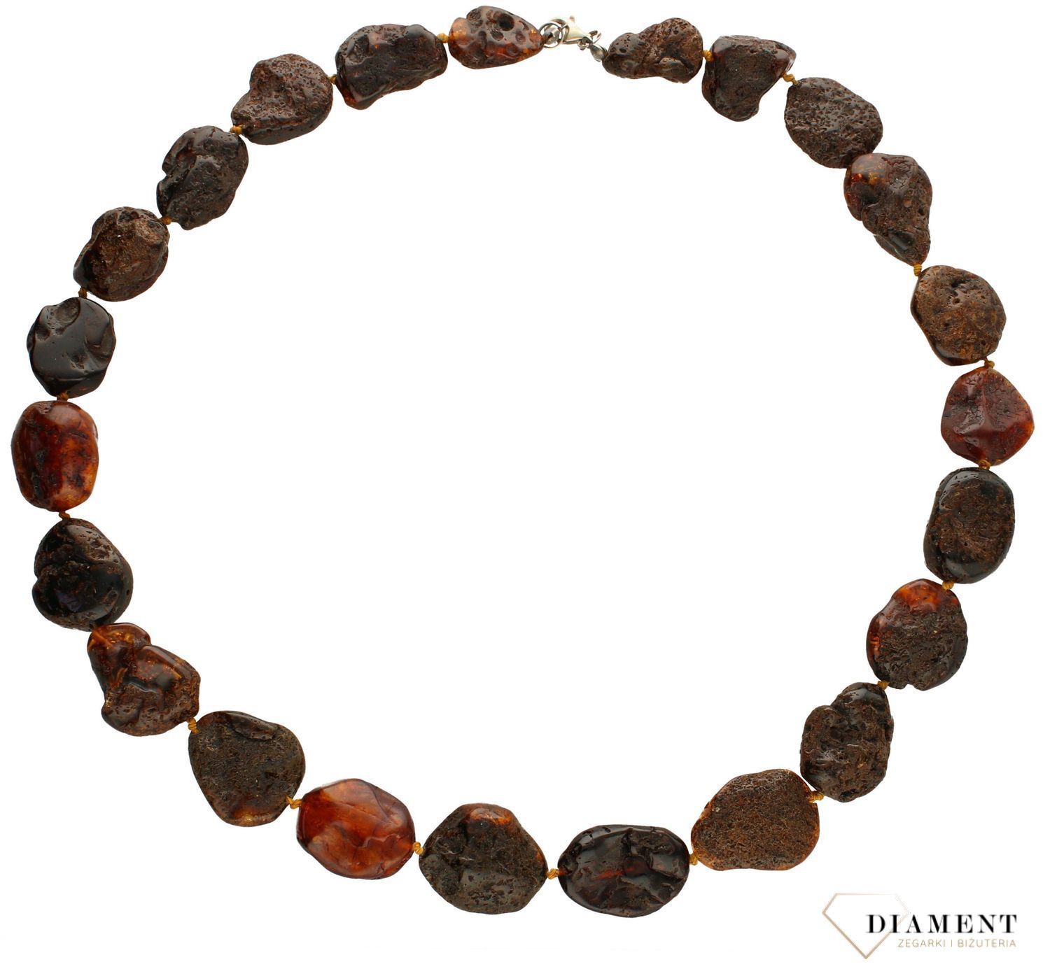 Naszyjnik z bursztynem w kolorze ciemnego brązu DIA-NSZ-2516-bursztyn.jpg