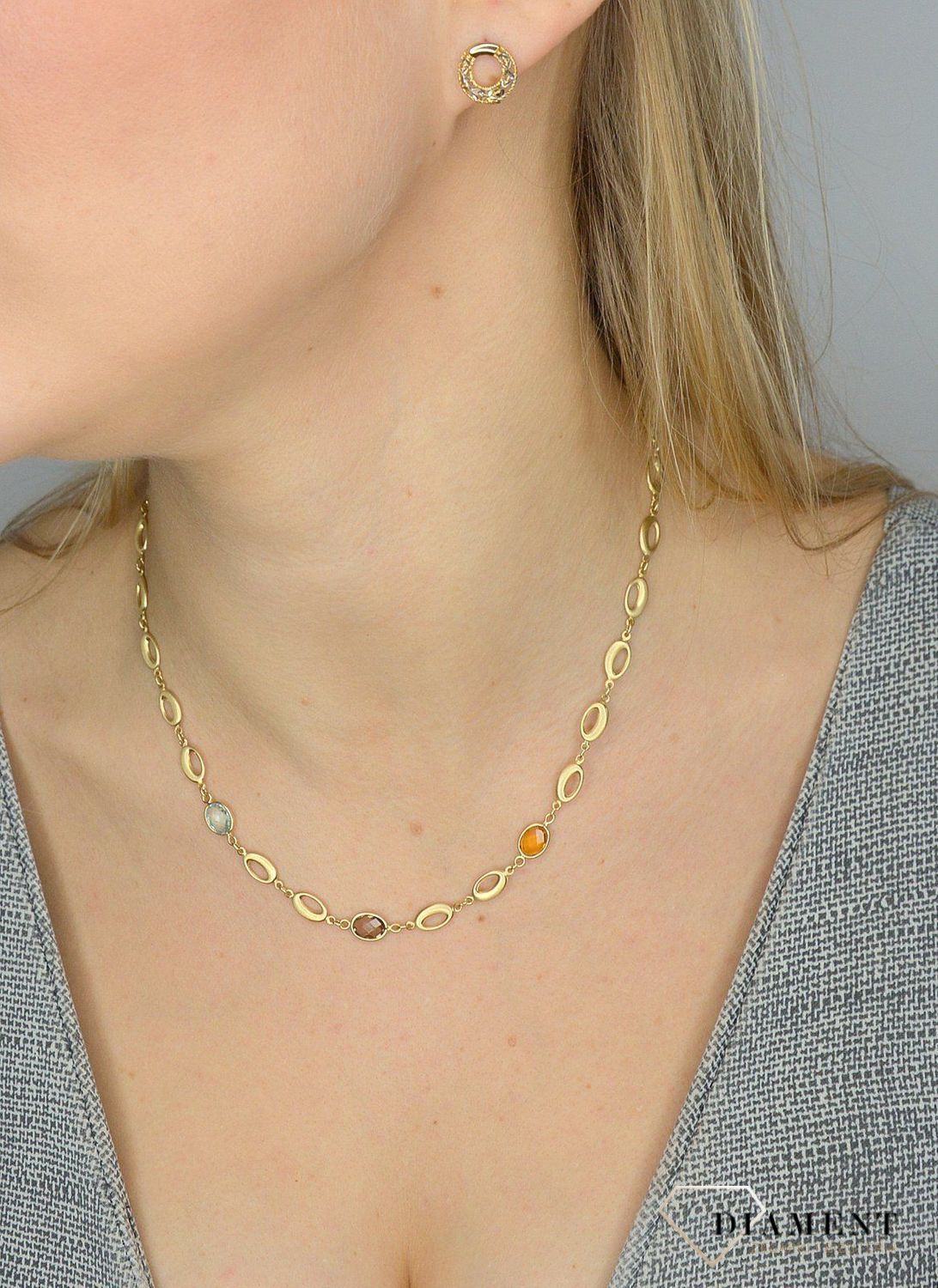 Naszyjnik złoty 585 z naturalnymi kamieniami DIA-NSZ-2527-585  ✓Złote Naszyjniki Damskie w Sklepie z Biżuterią zegarki-diament.pl✓.jpg