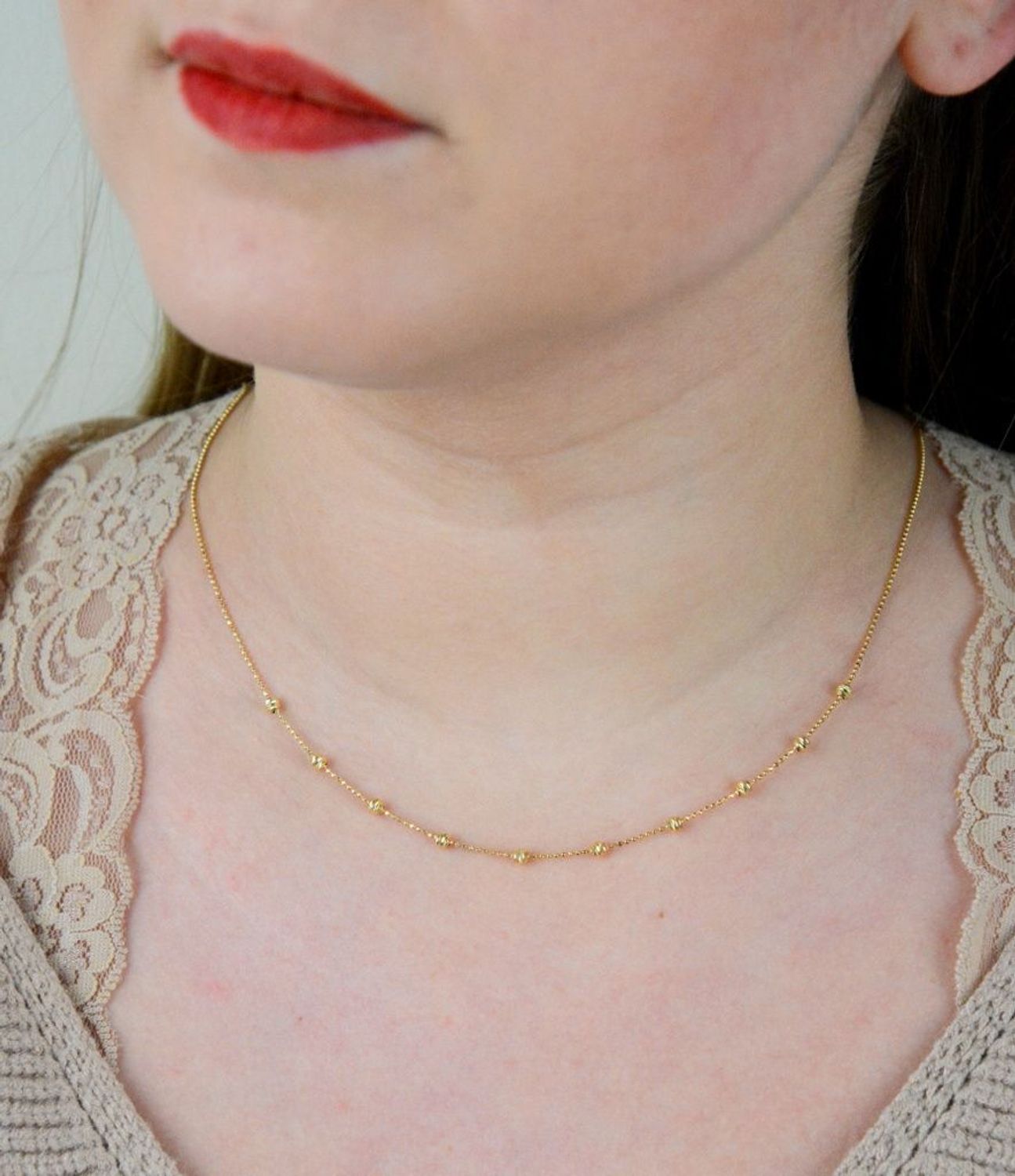 Złoty naszyjnik 585 celebrytka z grawerowanymi kuleczkami DIA-NSZ-2732-585.jpg