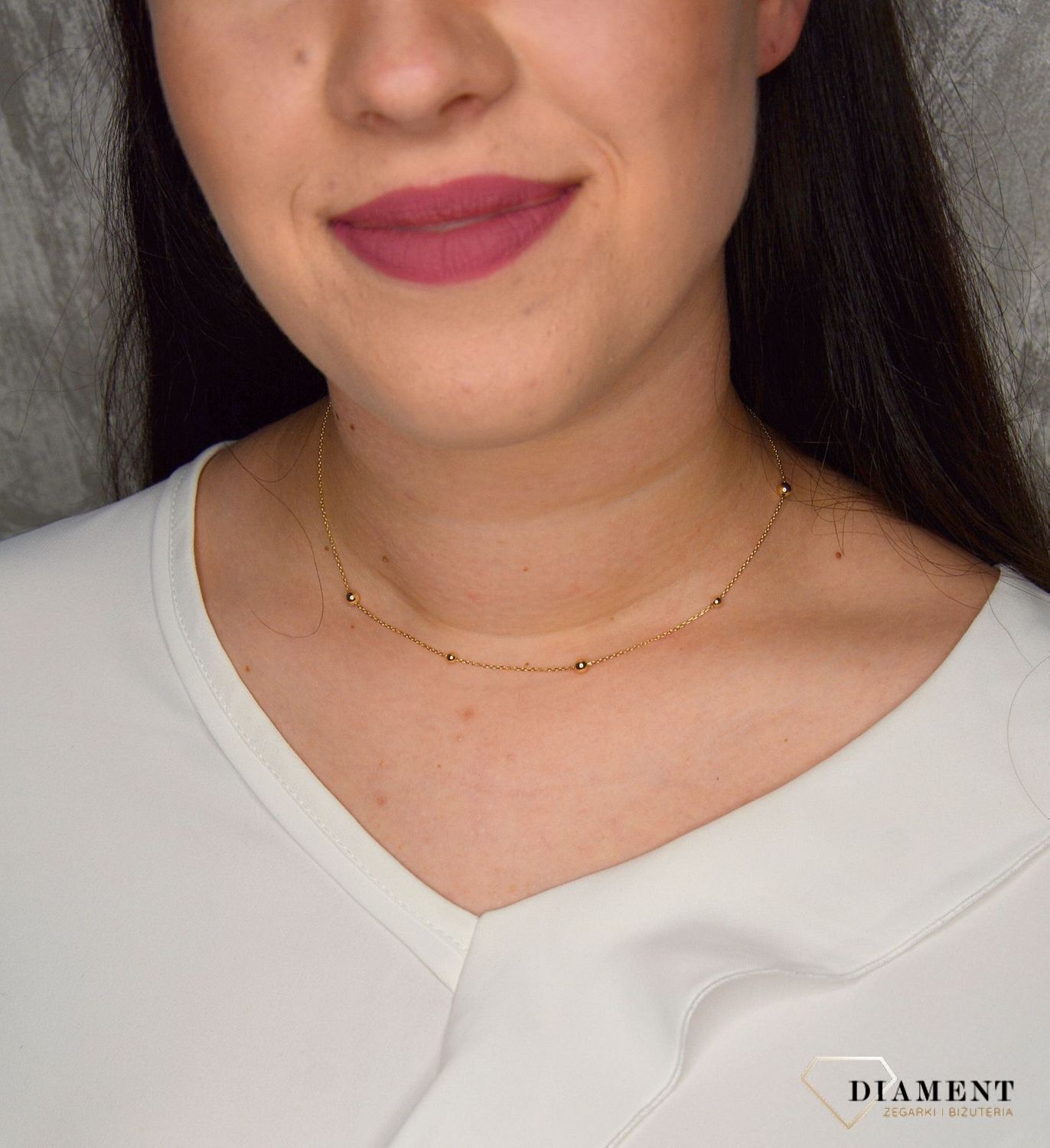 Złoty naszyjnik 585 celebrytka złote kuleczki DIA-NSZ-2734-585.jpg