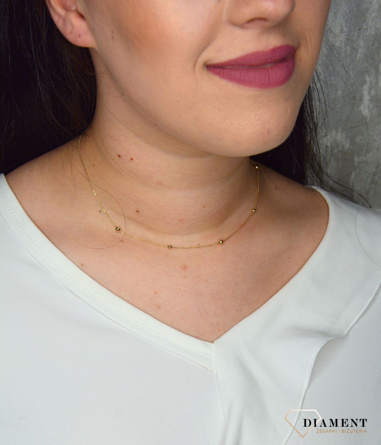 Złoty naszyjnik 585 celebrytka złote kuleczki DIA-NSZ-2734-585.jpg