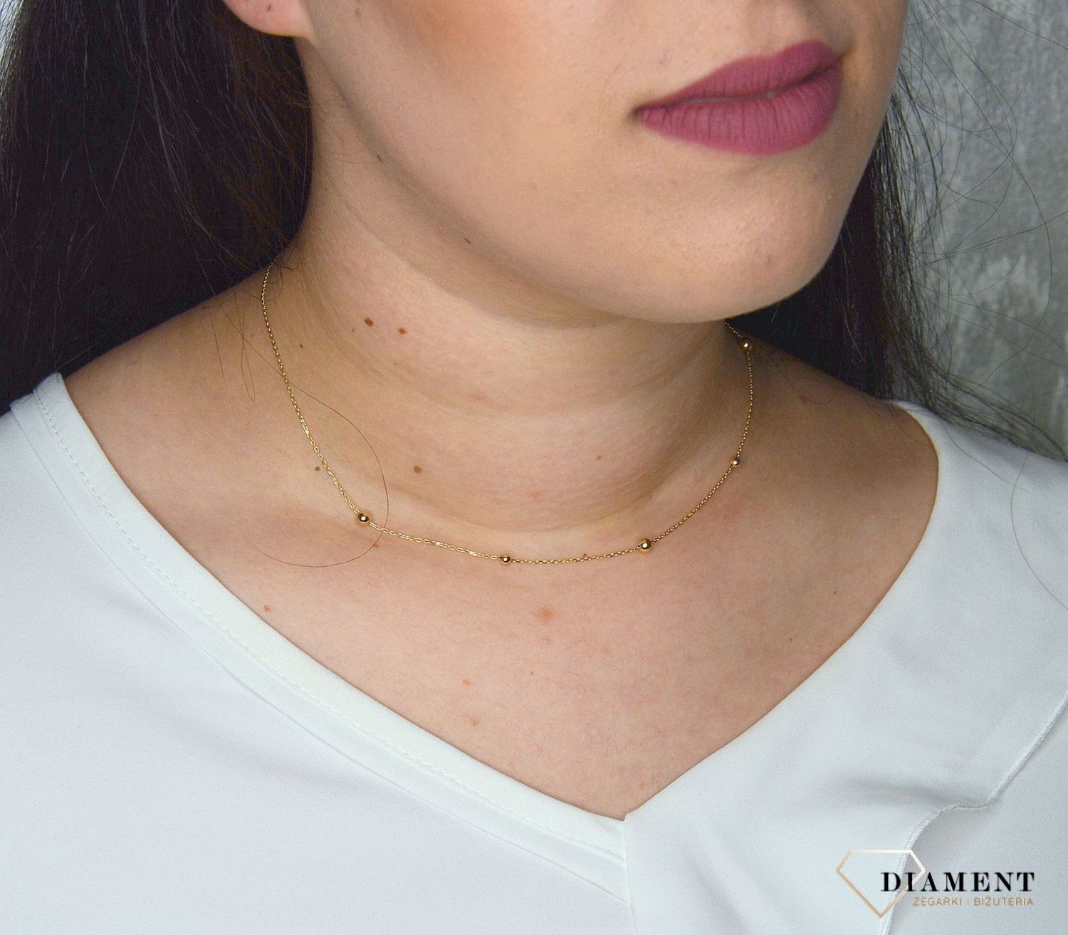 Złoty naszyjnik 585 celebrytka złote kuleczki DIA-NSZ-2734-585.jpg