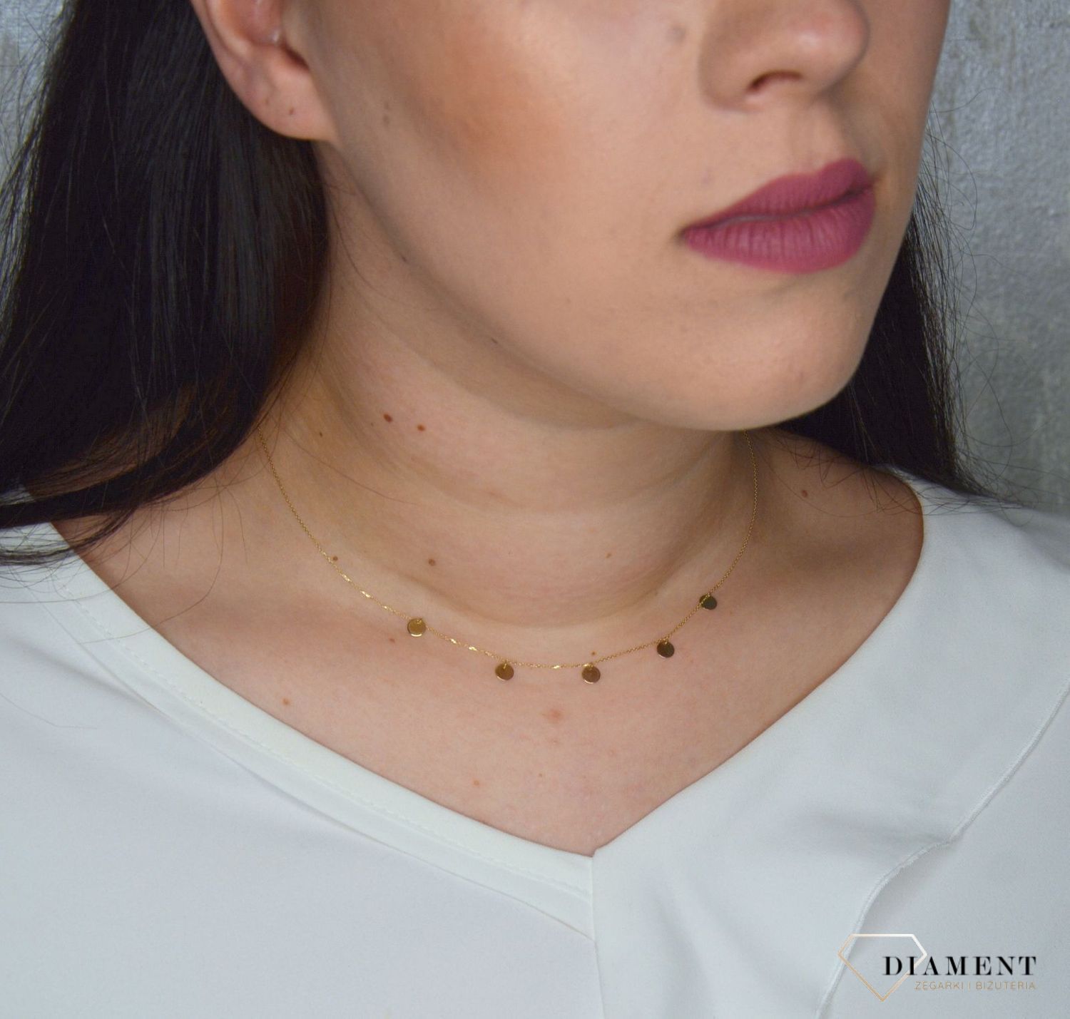 Złoty naszyjnik 585 celebrytka z kółeczkami DIA-NSZ-2735-585.jpg