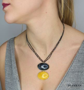 Srebrny naszyjnik z bursztynem i spinel DIA-NSZ-2776-925. Srebrny naszyjnik o eleganckim wyglądzie. Naszyjnik srebrny ozdobiony efektywną zawieszką z bursztynu. Świetny pomysł na prezent dla kobiety. Naszyjnik dla kobiety (10).JPG