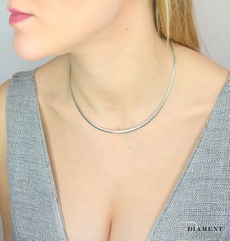 Naszyjnik srebrny 'Sztywna obroża Kleopatra'  DIA-NSZ-27💎 Srebrny naszyjnik o prostej formie 💎 Naszyjnik został wykonany z najwyższej jakości srebra próby 925 💎 Idealny dodatek na każdą  (1).JPG