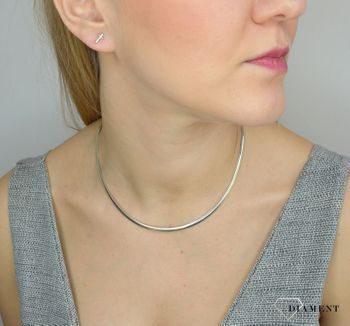 Naszyjnik srebrny 'Sztywna obroża Kleopatra'  DIA-NSZ-27💎 Srebrny naszyjnik o prostej formie 💎 Naszyjnik został wykonany z najwyższej jakości srebra próby 925 💎 Idealny dodatek na każdą  (10).JPG