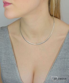 Naszyjnik srebrny 'Sztywna obroża Kleopatra'  DIA-NSZ-27💎 Srebrny naszyjnik o prostej formie 💎 Naszyjnik został wykonany z najwyższej jakości srebra próby 925 💎 Idealny dodatek na każdą  (2).JPG