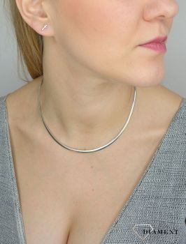 Naszyjnik srebrny 'Sztywna obroża Kleopatra'  DIA-NSZ-27💎 Srebrny naszyjnik o prostej formie 💎 Naszyjnik został wykonany z najwyższej jakości srebra próby 925 💎 Idealny dodatek na każdą  (6).JPG