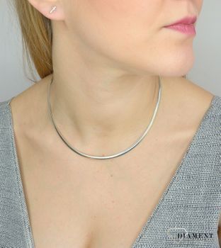 Naszyjnik srebrny 'Sztywna obroża Kleopatra'  DIA-NSZ-27💎 Srebrny naszyjnik o prostej formie 💎 Naszyjnik został wykonany z najwyższej jakości srebra próby 925 💎 Idealny dodatek na każdą  (7).JPG