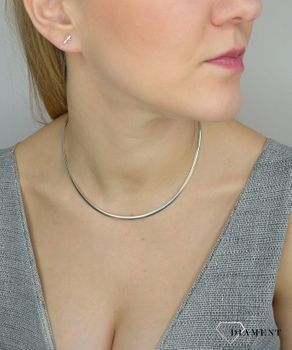 Naszyjnik srebrny 'Sztywna obroża Kleopatra'  DIA-NSZ-27💎 Srebrny naszyjnik o prostej formie 💎 Naszyjnik został wykonany z najwyższej jakości srebra próby 925 💎 Idealny dodatek na każdą  (9).JPG