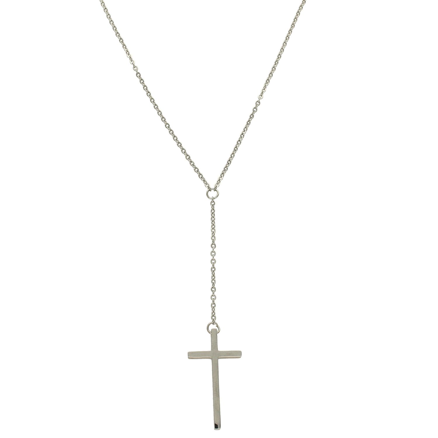 Naszyjnik damski z gładkim krzyżem DIA-NSZ-2802-STAL.jpg