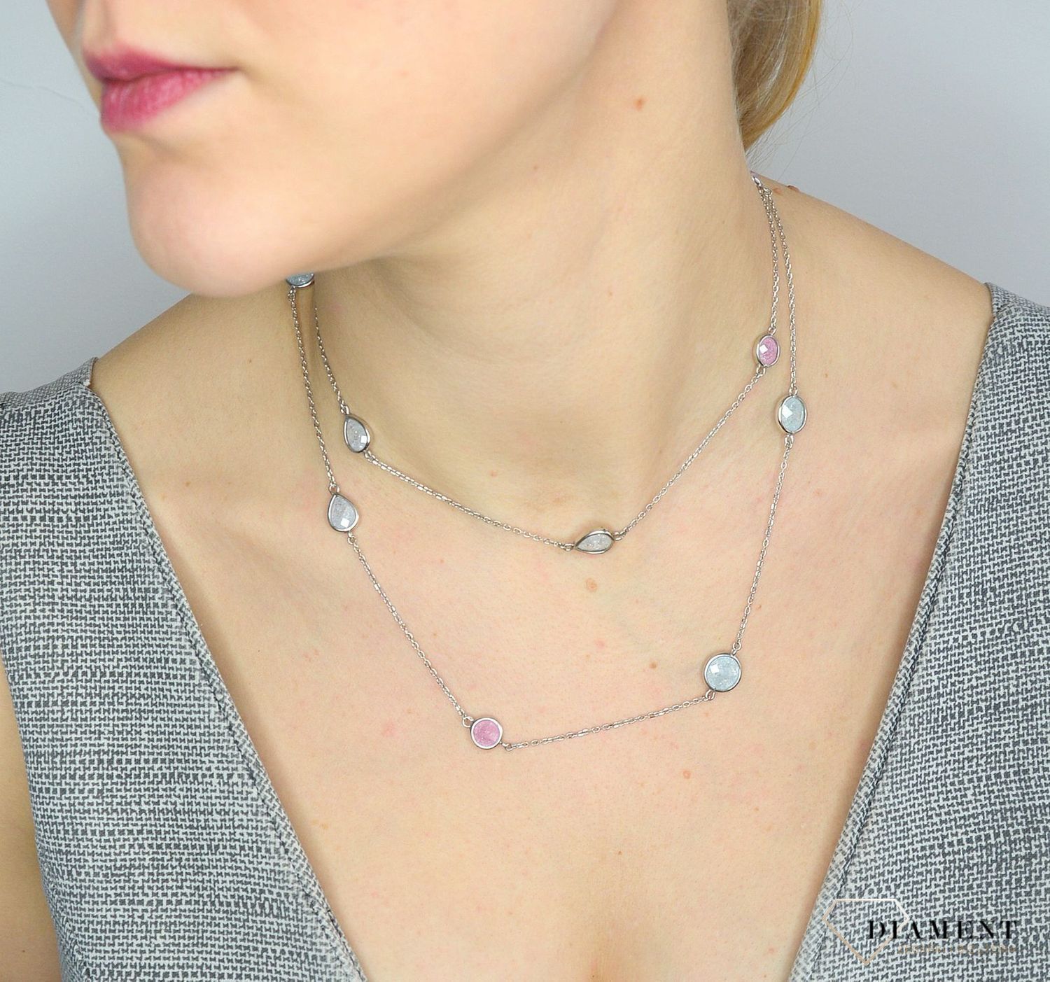 Srebrny naszyjnik długi z kolorowymi kamieniami DIA-NSZ-2829-925.jpg