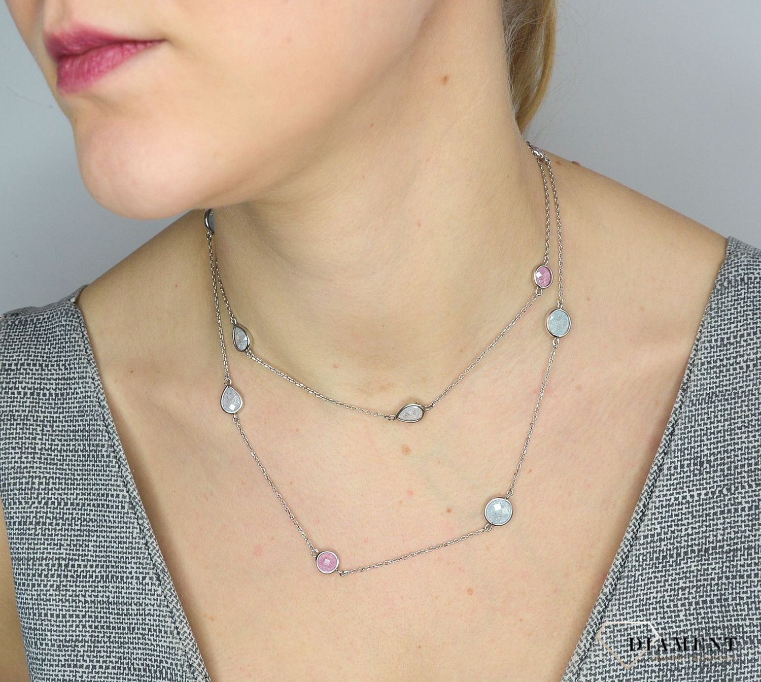 Srebrny naszyjnik długi z kolorowymi kamieniami DIA-NSZ-2829-925.jpg