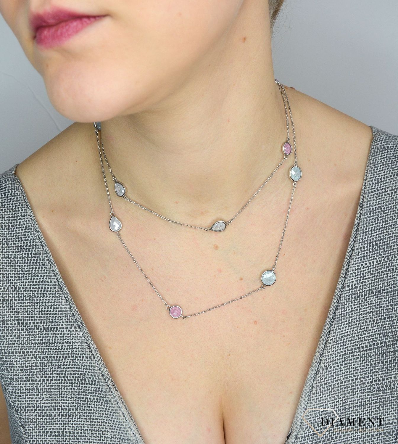 Srebrny naszyjnik długi z kolorowymi kamieniami DIA-NSZ-2829-925.jpg